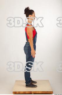Whole body blue jeans red singlet of Rebecca 0007